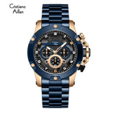 Chrono Analog BlueRose SS Quartz Luxury - 9838